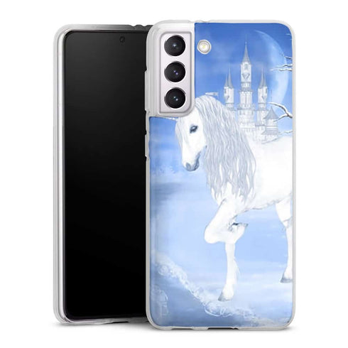 Coque Samsung Galaxy S21, Galaxy S21 Plus unicorn white