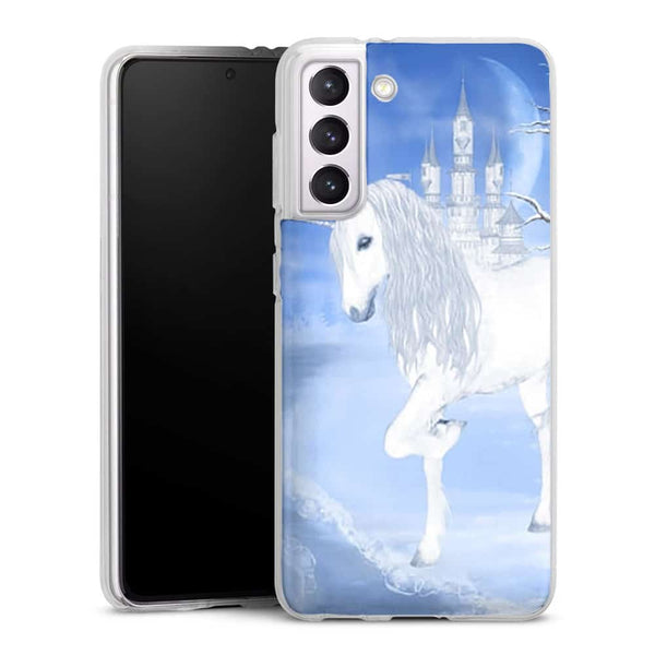 Coque Samsung Galaxy S21, Galaxy S21 Plus unicorn white
