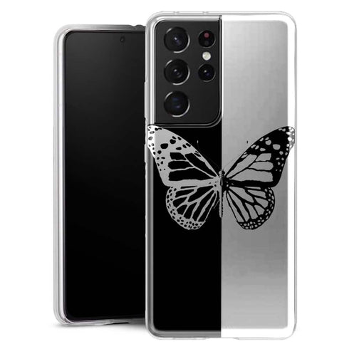 Coque Samsung Galaxy S21 Butterfly Noir et Blanc - MaCoquePerso