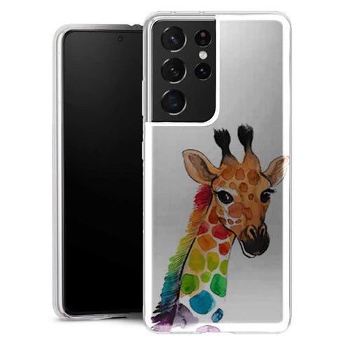 Coque Samsung Galaxy S21 Girafe Mulicouleurs - MaCoquePerso