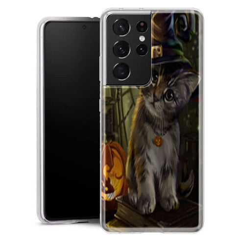 Coque Samsung Galaxy S21 Halloween Cat - MaCoquePerso