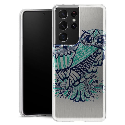Coque Samsung Galaxy S21 Hiboux Turquoises - MaCoquePerso