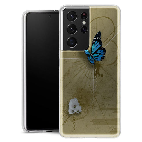 Coque Samsung Galaxy S21 Papillon Bleu - MaCoquePerso