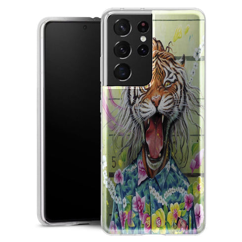 Coque Samsung Galaxy S21 Tiger Flowers - MaCoquePerso