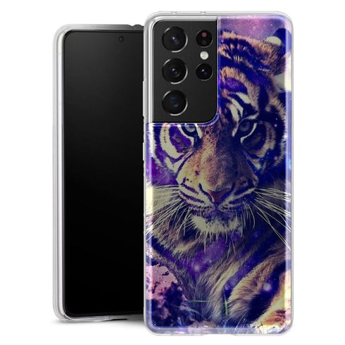 Coque Samsung Galaxy S21 Tigre Bleu de Russie - MaCoquePerso