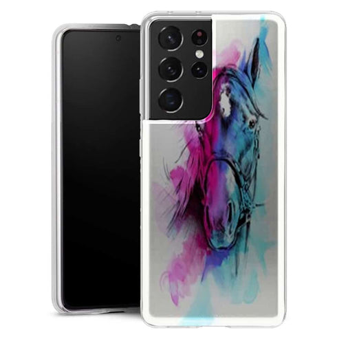 Coque Samsung Galaxy S21 Watercolor Horse - MaCoquePerso