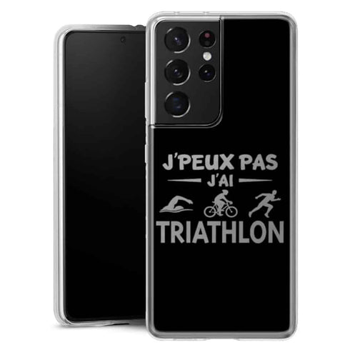 Coque Samsung Galaxy S21 Je peux pas j'ai Triathlon - MaCoquePerso