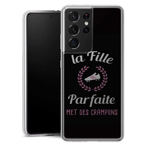 Coque Samsung Galaxy S21 La fille parfaite met des crampons footballeuse - MaCoquePerso