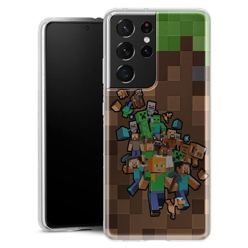 Coque Telephone Samsung Galaxy S21 Minecraft creeper forest - MaCoquePerso