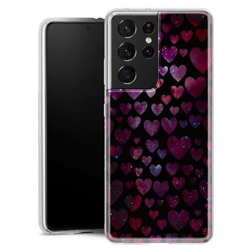 Coque Samsung Galaxy S21 Space Hearts - MaCoquePerso