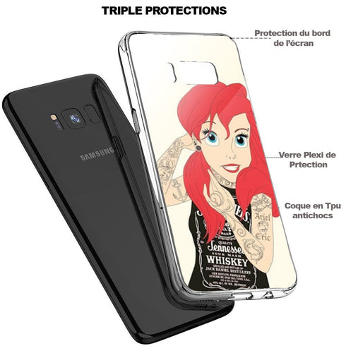 Ariel Tattoo Jack Daniels | Coque en Silicone | Tpu Antichocs | Protection Compatible Samsung, iPhone, Huawei | Verre - MaCoquePerso