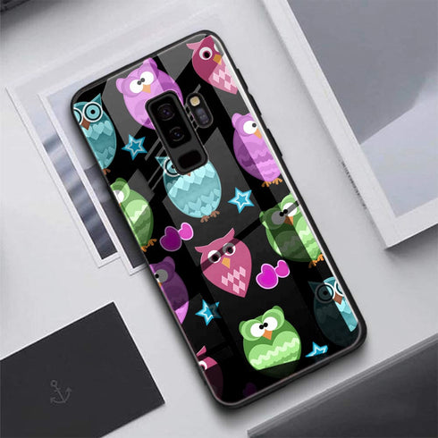 Coque de S9 Hiboux Funky en Verre Trempé