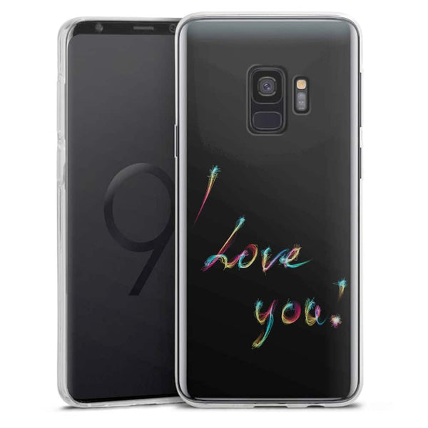 Coque pour Samsung S9 I Love You Arc en Ciel en Silicone