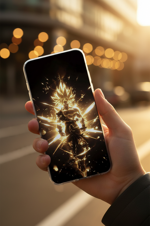 Coque renforcée antichocs pour tel portable Samsung, motif Son Goku Transformation