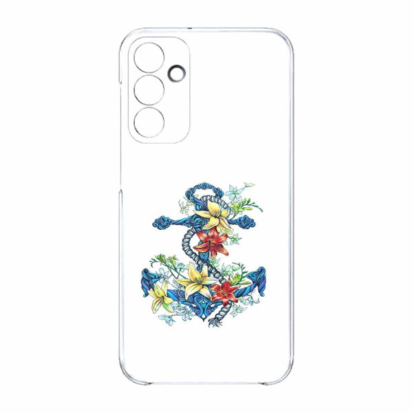 Coque Samsung Galaxy A15 5G ancre bleu avec illustration de lis du jour