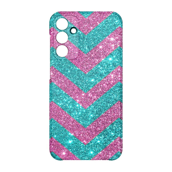 Coque pour Samsung A15 5G Chevrons Strass Violet Rose