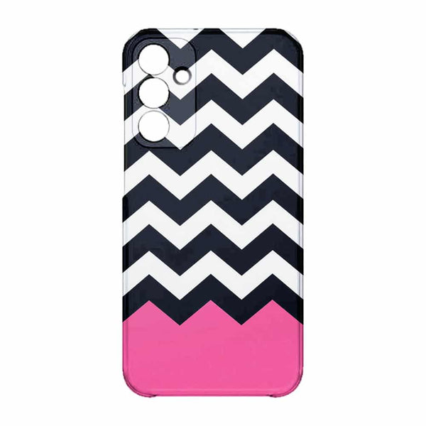 Coque pour Samsung A15 5G Chevrons Colorés Rose et Noir