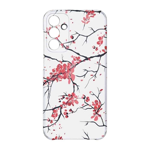 Coque Samsung Galaxy A15 5G fleurs de cerisier orientales blanches et rouges