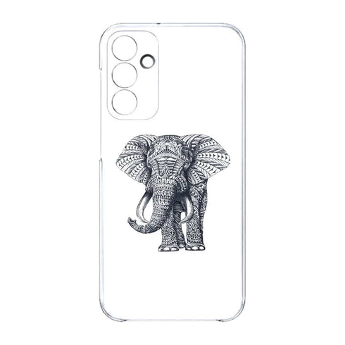 Coque Samsung Galaxy A15 5G Noir dessin Blanc Elephant