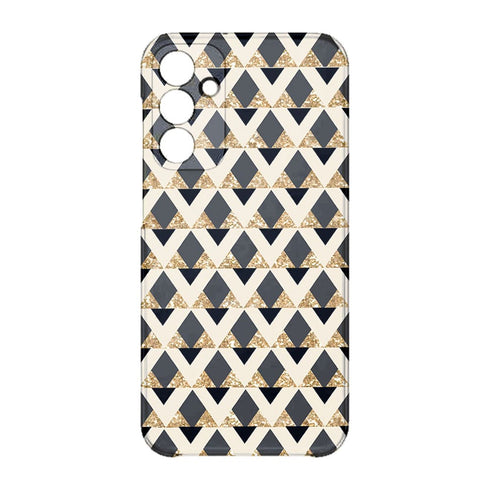 Coque pour Samsung A15 5G Glitter triangles in gold black and nude