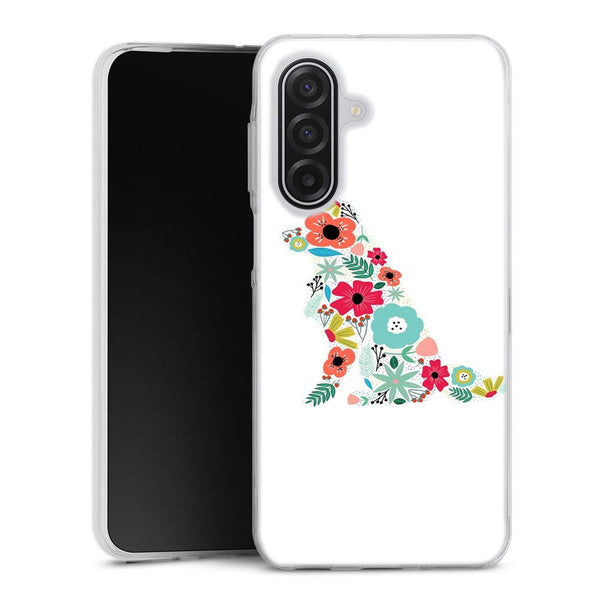Coque Samsung Galaxy A17 5G Border Collie floral | Housse silicone, antichocs, protection optimale - Motif floral et Chien