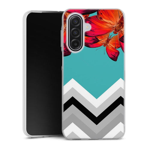 Coque pour Samsung A17 5G Papillon Aurore et Chevrons
