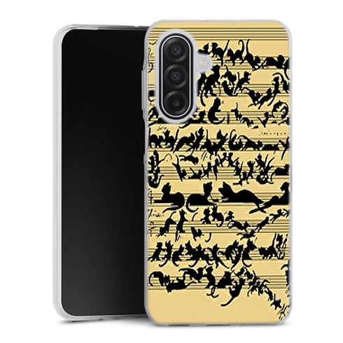 Coque Samsung Galaxy A17 5G Clef musicale pour chat