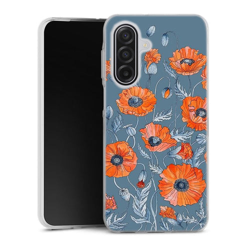 Coque Samsung Galaxy A17 5G Coquelicots floral botanical art | Housse silicone, antichocs, protection optimale - Motif floral Rouge