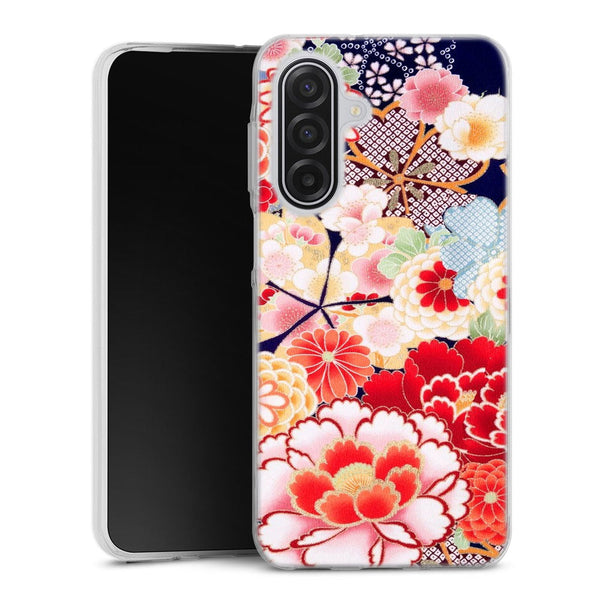 Coque Samsung Galaxy A17 5G fleurs japonais antiques | Housse silicone, antichocs, protection optimale - Motif floral