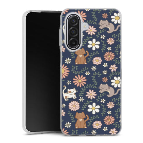 Coque Samsung Galaxy A17 5G Floral meower marine | Housse silicone, antichocs, protection optimale - Motif floral