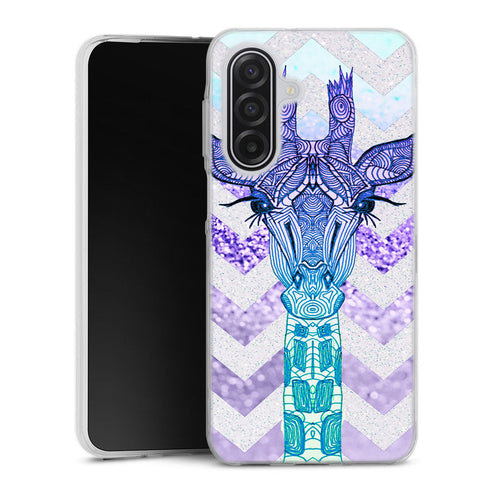 Coque Samsung Galaxy A17 5G Glitter Girafe Bleu