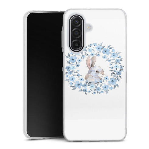 Coque Samsung Galaxy A17 5G Lapin Fleur Bleue
