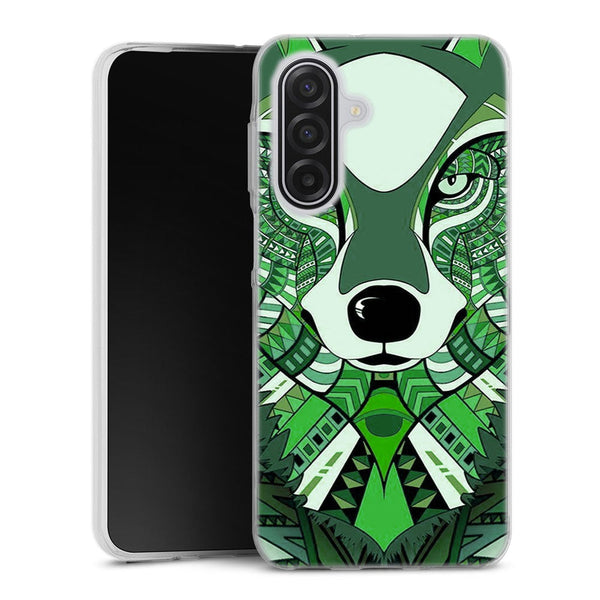 Coque Samsung Galaxy A17 5G Loup Vert Azteque