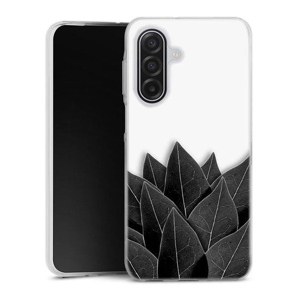 Coque Samsung Galaxy A17 5G Black Leaves | Housse silicone, antichocs, protection optimale - Motif floral noir