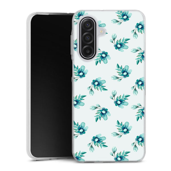 Coque Samsung Galaxy A17 5G Blue Flowers | Housse silicone, antichocs, protection optimale - Motif floral bleu
