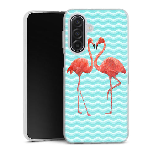 Coque pour Samsung A17 5G Flamingo love