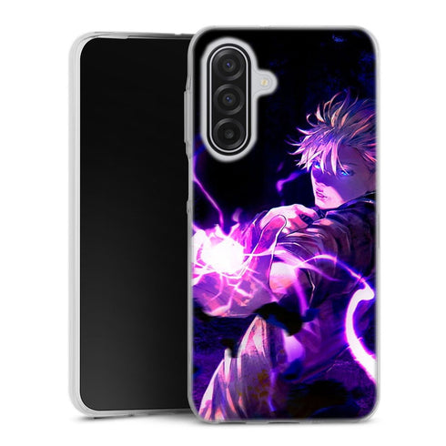 Coque Samsung A17 5G Gojo Satoru fond noir