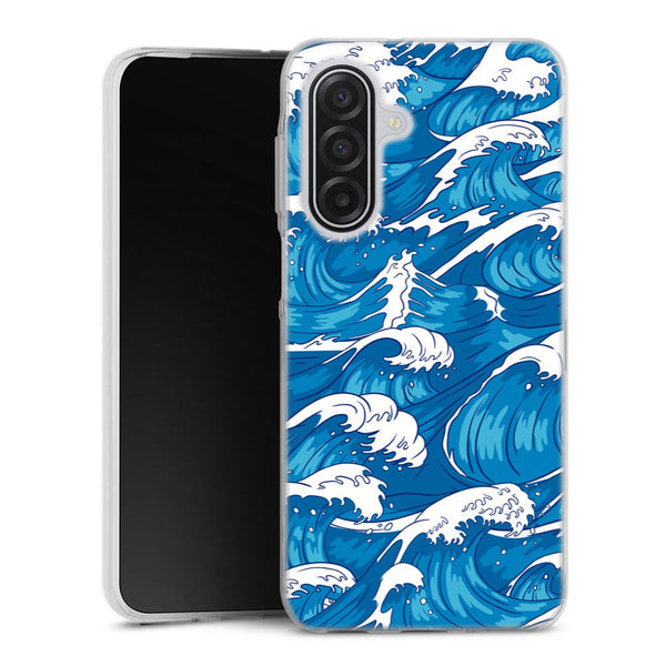 Coque Samsung Galaxy A17 5G Storm Waves Seamless Pattern Ocean | Housse silicone, antichocs, protection optimale - Motif floral