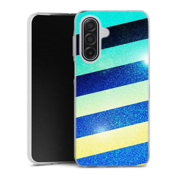 Coque pour Samsung A17 5G Striped colorful glitter