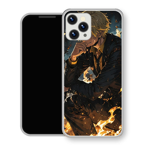 Coque Sanji One Piece Assis Flammes Sombres | Samsung & iPhone - coque Sanji One Piece pour SAMSUNG GALAXY A57 5G