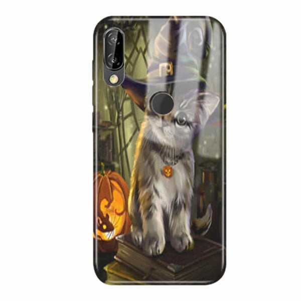 Coque arriere Verre Trempé Halloween Cat pour Huawei P30 LITE
