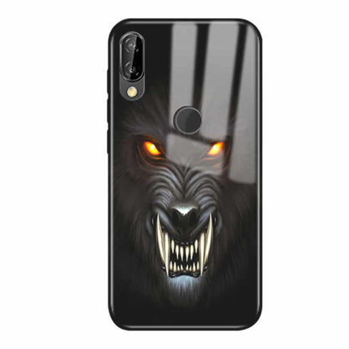 Coque arriere Verre Trempé Loup Garou pour Huawei P30 LITE