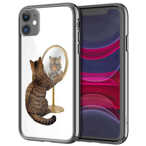 Coque pour iPhone Chat Tigre en Verre Trempé