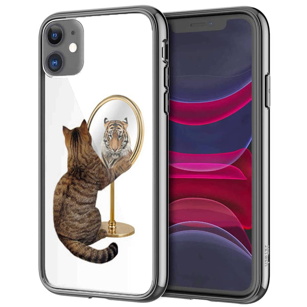 Coque pour iPhone Chat Tigre en Verre Trempé