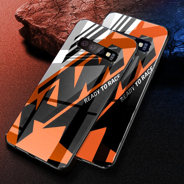 Coque Hybride pour Samsung S10 KTM Racing Orange and Black en Verre Trempé