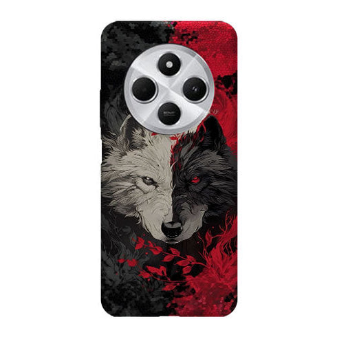 Coque Xiaomi Loup Noir et Blanc en Illustration