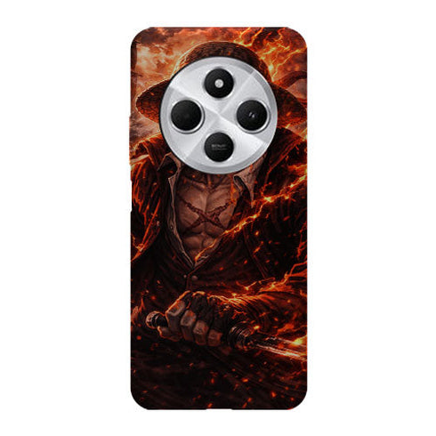 Coque pour anniversaire homme fan de manga One piece, telephone xiaomi, design luffy des flammes et de tempetes