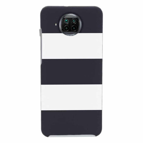 Coque pour Xiaomi Mi 10T Bandes Mariniere Noires Blanches - MaCoquePerso