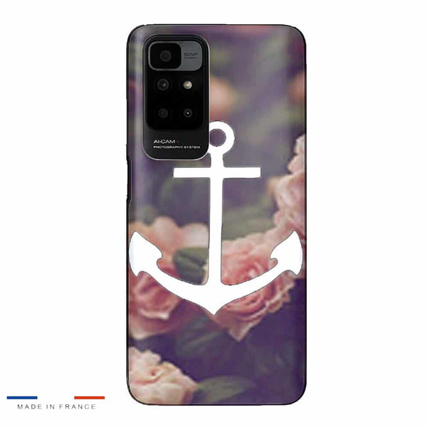 Coque Xiaomi Redmi 10 ancre florale fond de roses
