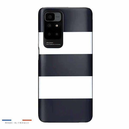 Coque Xiaomi Redmi 10 Bandes Mariniere Noires Blanches